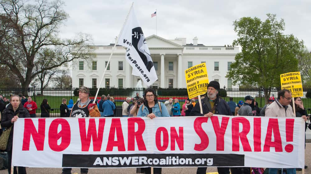 No War On Syria banner | Did Donald Trump Give a Green Light to Turkey in the Invasion of Syria? | featured