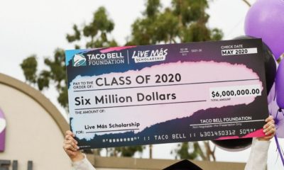 Giant Check | WATCH: Taco Bell Foundation Surprises Worker With Scholarship Money | Featured