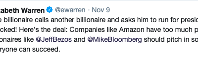 Warren Bezos Tweet