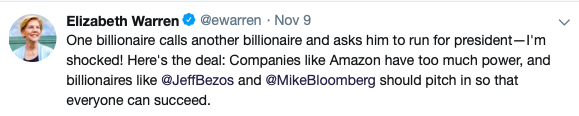 Warren Bezos Tweet 