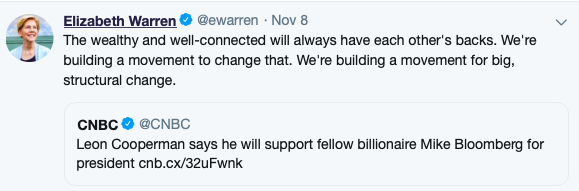 Warren Bloomberg Tweet 