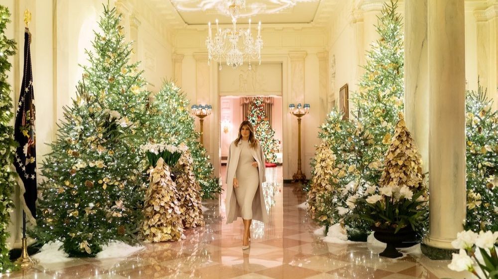 First Lady | First Lady Melania Trump Unveils White House Holiday Decorations Symbolizing 'Patriotism' | Featured