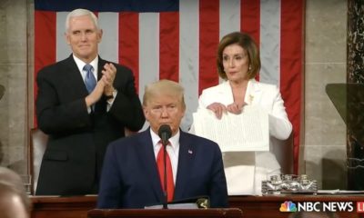 Pelosi ripping President Trump's speech | WATCH: Pelosi Rips Trump Speech, Right There On the Podium | Featured