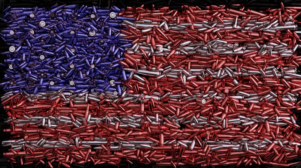 USA Flag made out of bullets | The 2020 Democrats and Their Stances on Gun Control | Featured