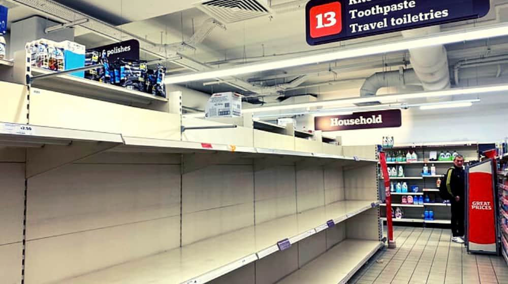 empty shelves in supermarket | Truck Carrying Toilet Paper Catches Fire; Second Truck This Month in Australia | Featured