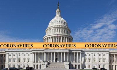 Washington DC with Coronavirus yellow tape | Senate Democrats Block COVID-19 Relief Bill | Featured
