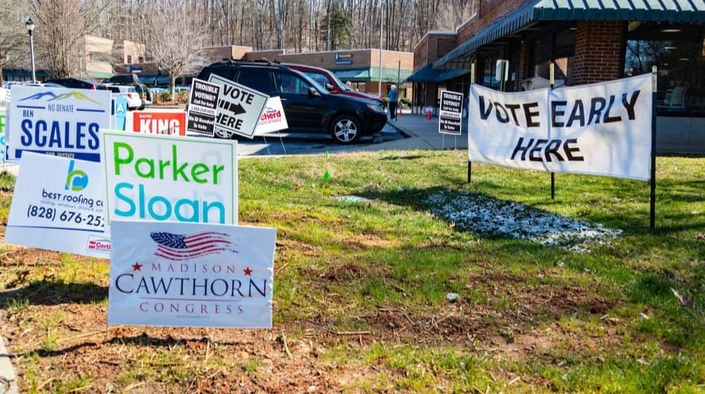 A Sign Indicating Early Voting | Political Newcomer Wins GOP Congressional Primary | Featured