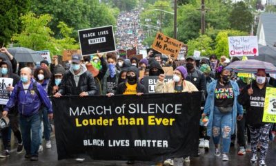 Black Lives Matter leaders at the head of the March of Silence | Thousands March in Seattle -- in Silence -- to Show Support of Black Lives | Featured