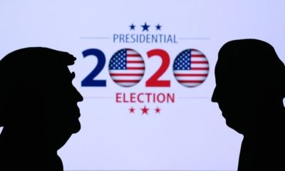 Silhouette of Republican Candidate Donald Trump and Democratic Candidate Joe Biden | In an Era of Fake News, Can We Trust the MSM Polls that Show Trump Badly Trailing Biden in the Race for the US Presidency? | Featured