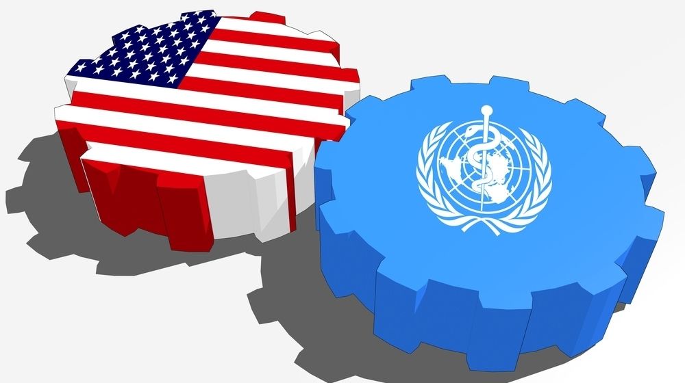 Textured Gears USA and World Health Organization Flag | Trump Formally Gives Notice of WHO Withdrawal | Featured