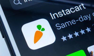 Smartphone with a Instacart Application | Walmart and Instacart Team Up for Same-Day Delivery Service | Featured