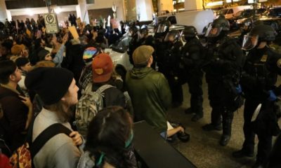People Protesting Donald Trump's Victory in the 2016 Presidential Election | Man Under Investigation in Fatal Shooting of Right-Wing Demonstrator in Portland was Outside Mayor’s Condo Night Before with Daughter | Featured