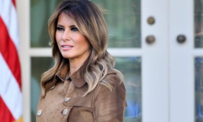 First Lady Melania Trump stands in the Rose Garden | First Lady Melania Trump Gives Update About Her Condition; Says She Is “Feeling Good” | Featured