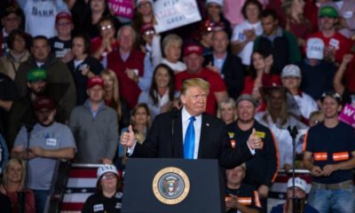 President Donald Trump Gives the Crowd a Double Thumbs Up | Survey Finds That Many Trump Supporters Are Far Less Likely to Show Their Support | Featured