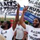 African American Protesters Outside the Democratic Presidential Debate | Black Democrats Vote Trump | Featured