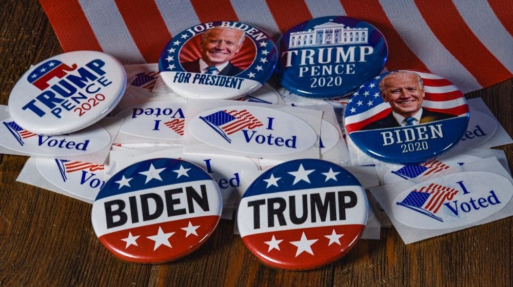 Biden Democrat and Trump Republican Presidential Campaign Buttons | Florida, Pennsylvania Emerge as Key Battlegrounds in Presidential Race | Featured