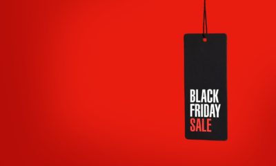 Black friday Sale tag on the red background-black friday store-ss-featured