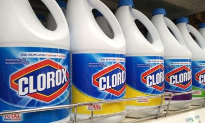Bottles of Clorox Bleach on Store Shelves | Clorox Sales Spike Following Increased Demand for Cleaning Products | Featured