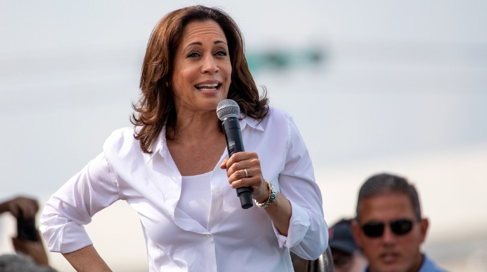 Kamala Harris greets supporters at the Iowa State Fair political soapbox in Des Moines Iowa-Harris Now Supports Small Business-ss-featured