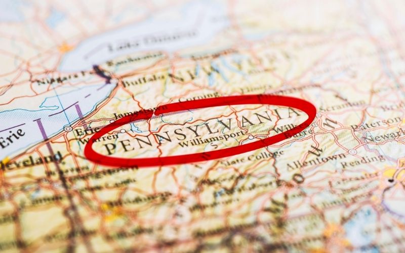 Pennsylvania Marked on Map | Pennsylvania Emerges as Election Fraud Epicenter