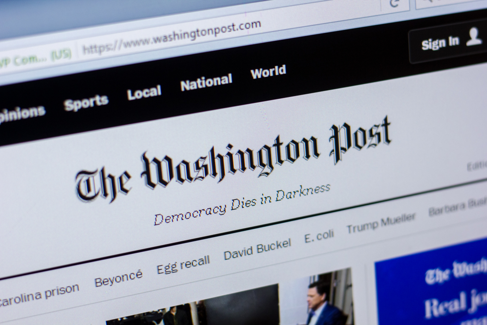 The Washington Post's website shown on an internet browser-The Washington Post Writes Abolish the Electoral College -ss-featured