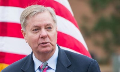 U.S. Senator Lindsey Graham speaks during the ribbon cutting ceremony of Eagle Vision 4 | US Senator Urges Trump to Run in 2024 if Suits Fail | Featured