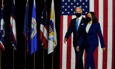 US Vice President John Biden and Camala Harris arrive at their campaign event-Biden Transition-ss-featured