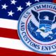 The symbol of US Immigration and Customs Enforcement portrayed with the US flag-Gang Members Deported-ss-featured