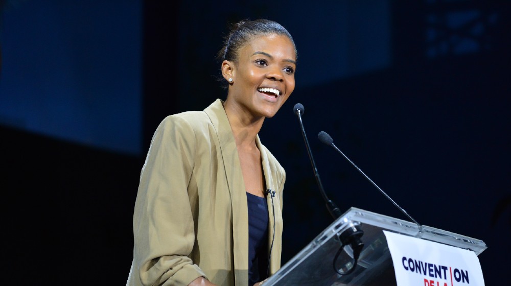 US activist Candace Owens gives a speech during the meeting Convention De La Droite with Marion Marechal Le Pen-Candace Owens Wants to Run-ss-featured