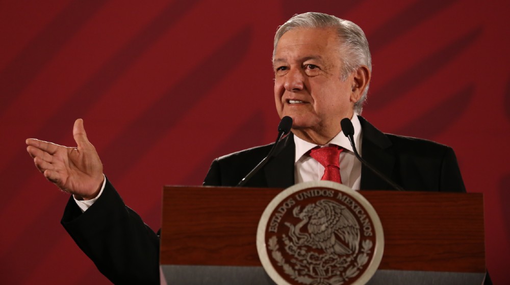 Andrés Manuel López Obrador, president of México attend his every morning press conference in Palacio Nacional-Mexican President-ss-featured