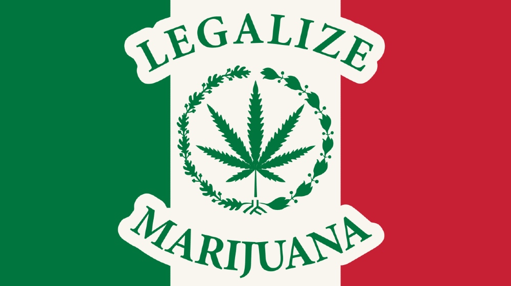 Banner in the form of the Mexican flag with a hemp leaf. The concept of legalizing marijuana, legalize cannabis in Mexico-Legalize Marijuana-SS-Featured