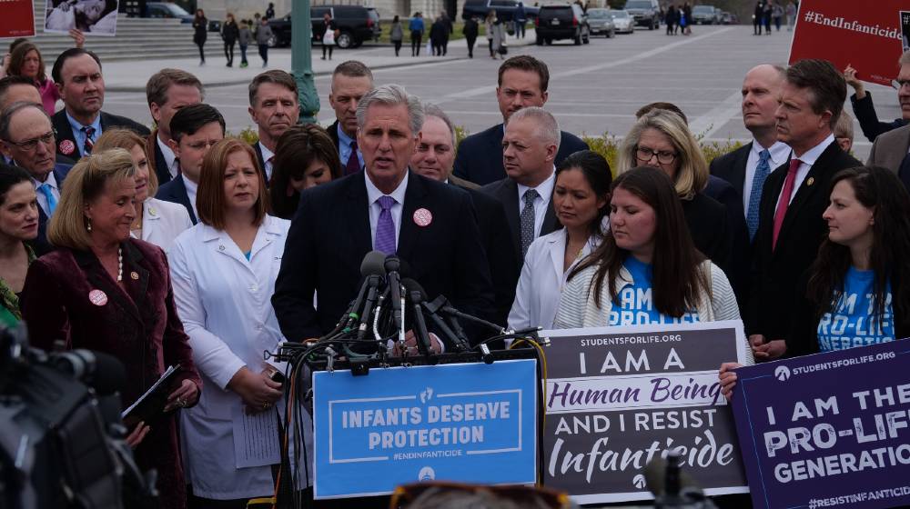 Congressman Kevin McCarthy speaking at an anti-abortionanti-infanticide press conference outside the United States Capitol-Stimulus Bill-ss-featured