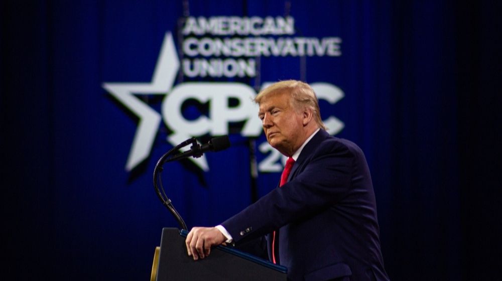 Former President Donald Trump at CPAC 2020-Liberal Company That Has Worked With Biden Responsible for "Nazi Rune" CPAC Stage-ss-Featured