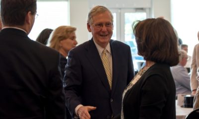 Republican Senator Mitch McConnell greets people at fundraiser in Elizabethtown-Mitch McConnell-ss-featured