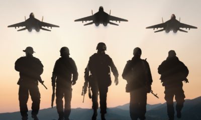 Military silhouettes of soldiers and airforce against the backdrop of sunset sky | All US Troops In Afghanistan Will Be Home by Sept 11 | Featured