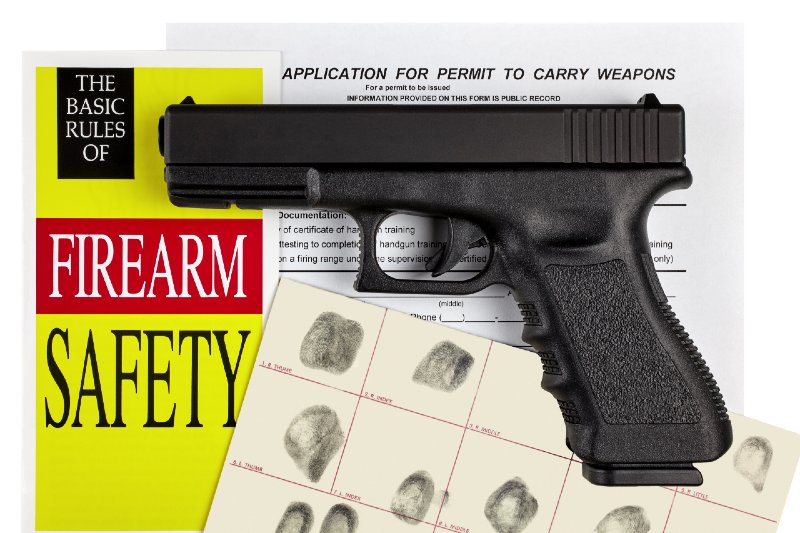 Pistol Handgun with Firearm Application and CCW Permit Fingerprint ID-denying-ss