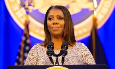 State Attorney General Letitia James addresses during Governor Andrew Cuomo inauguration for third term at Ellis Island | New York attorney general investigating Trump Organization | Featured