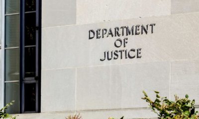 Sign of United States Department of Justice(DOJ) on their headquarters building in Washington, D.C. USA | DOJ investigating consulting firm tied to Hunter Biden | featured