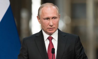 Vladimir Putin, the President of Russian Federation in press conference at the Palace of Versailles in the Battles gallery | Putin confirms Russian exit from overflight treaty | featured
