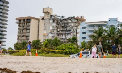 aftermath of the Chaplain Towers collapse this morning showing building rubble | 150 People Still Missing In Florida Condominium Collapse | featured