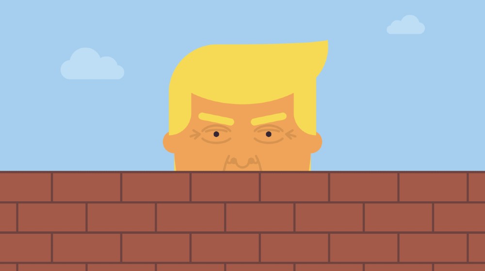 Donald Trump behind a brick Wall | Trump Visits US Border, Blasts Biden For Keeping It Open | featured