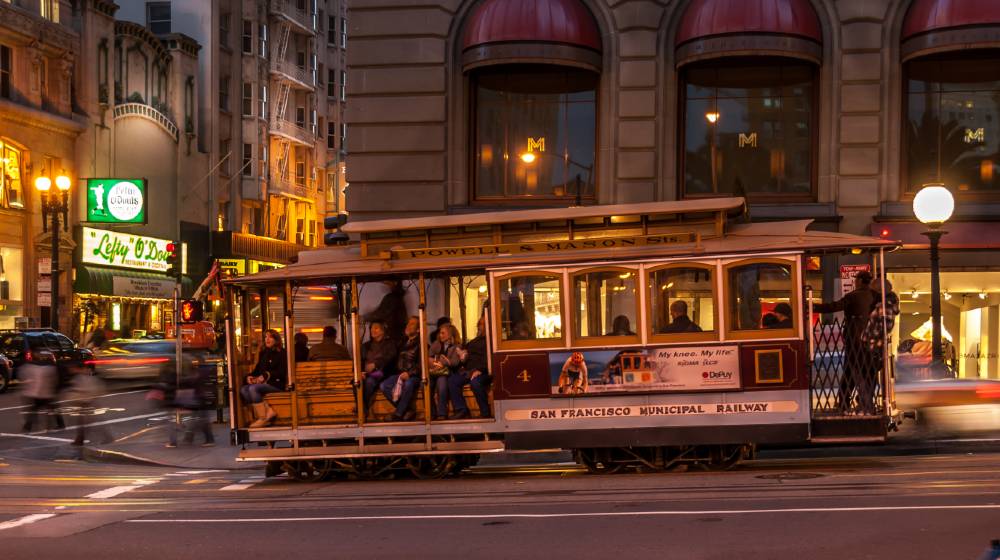 Famous Cable Car near Union Square on February 24, 2008 in San Francisco, California | SF Bars to Require Patrons to Show Proof of Vaccination | featured