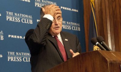 Former New York City Mayor Rudy Giuliani speaks about September 11, 2001 terrorist attacks to a National Press Club luncheon | Rudy Giuliani Suspended From Practicing Law In DC | featured