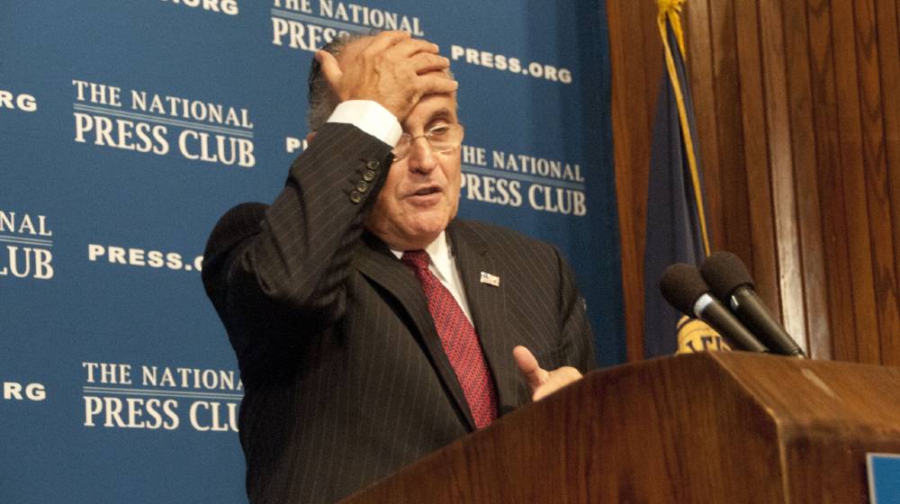 Former New York City Mayor Rudy Giuliani speaks about September 11, 2001 terrorist attacks to a National Press Club luncheon | Rudy Giuliani Suspended From Practicing Law In DC | featured