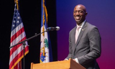 Haitian President Jovenel Moïse on stage at the Miramar Cultural Center | Two Americans Among Arrested For Haiti President Murder | featured
