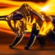 bull figurine on a black background in the glare of fire | How a Gold Bull Run Is Setting Up Beautifully | Featured
