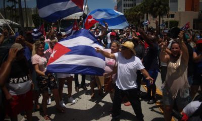 Cuban exiles rally at Versailles Restaurant in Miami's Little Havana in support of protesters in Cuba | Senate FRC Approves Resolution Supporting Cuban Protesters | featured