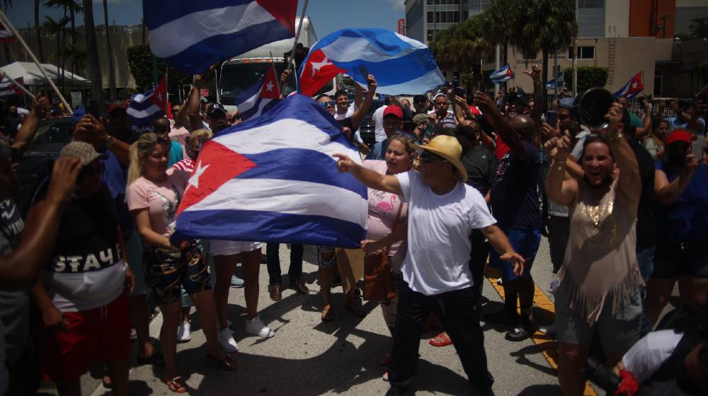 Cuban exiles rally at Versailles Restaurant in Miami's Little Havana in support of protesters in Cuba | Senate FRC Approves Resolution Supporting Cuban Protesters | featured