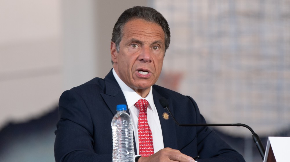 New York Governor Andrew Cuomo speaks at a press conference held in LaGuardia Airport's | Biden Tells NY Gov Cuomo To Resign Over Sexual Harassment | featured