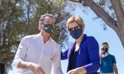Senator Elizabeth Warren and California Governor Gavin Newsom's at recall election rally at Culver City High School | Newsom Survives Recall, Stays On As California Governor | Mexico featured